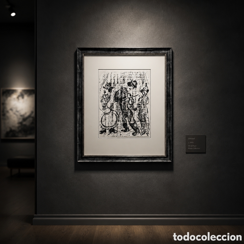 Arte: MARC CHAGALL . LITOGRAFIA . MEDIDAS OBRA 32&times;24 cm . CON MARCO 55&times;45 cm