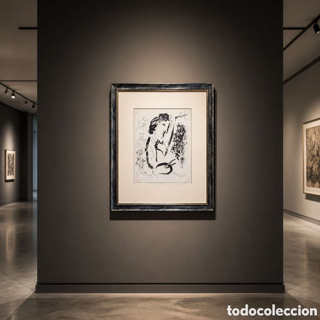 Arte: MARC CHAGALL . LITOGRAFIA . MEDIDAS OBRA 32&times;24 cm . CON MARCO 55&times;45 cm