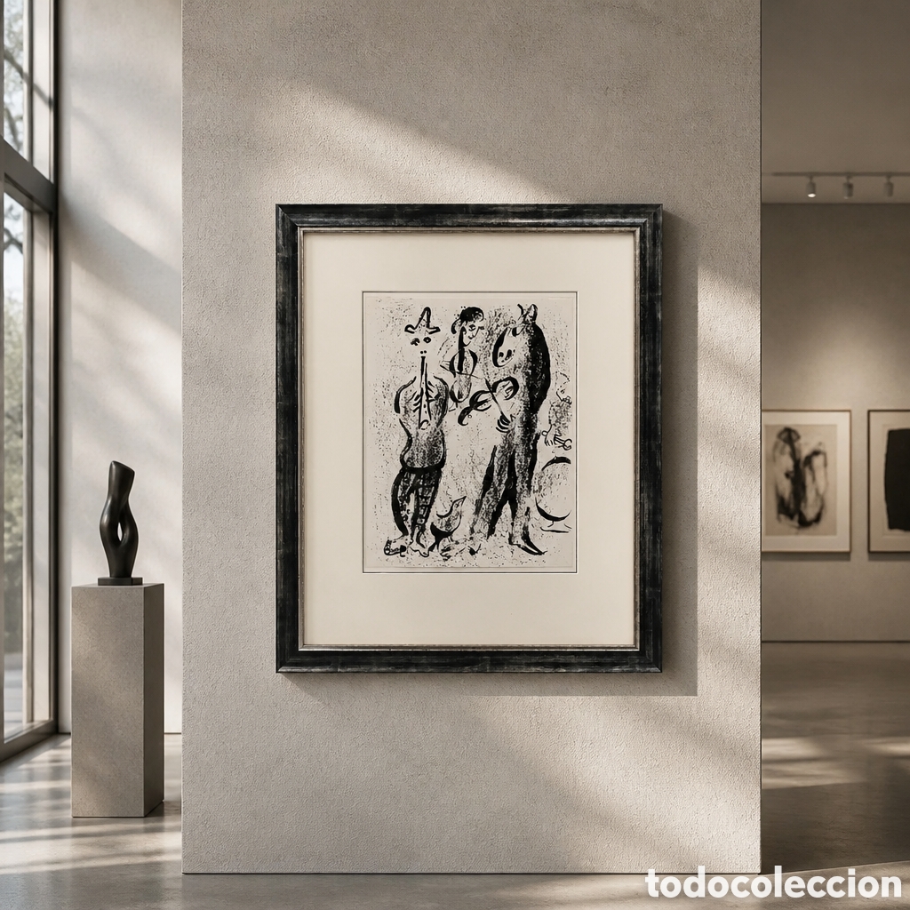 Arte: MARC CHAGALL . LITOGRAFIA . MEDIDAS OBRA 32&times;24 cm . CON MARCO 55&times;45 cm