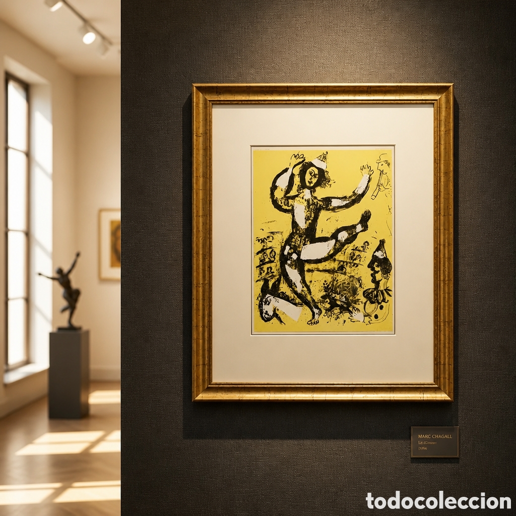Arte: MARC CHAGALL . LITOGRAFIA . MEDIDAS OBRA 32&times;24 cm . CON MARCO 55&times;45 cm