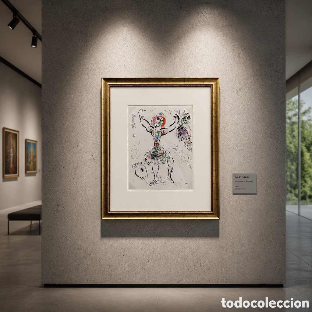 Arte: MARC CHAGALL . LITOGRAFIA . MEDIDAS OBRA 32&times;24 cm . CON MARCO 55&times;45 cm
