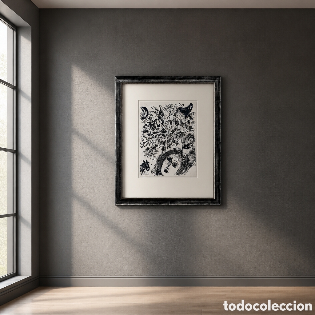 Arte: MARC CHAGALL . LITOGRAFIA . MEDIDAS OBRA 32&times;24 cm . CON MARCO 55&times;45 cm
