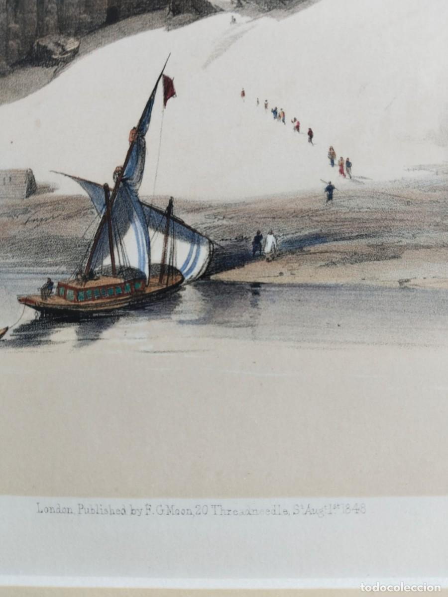Arte: Litograf&iacute;a David Roberts 1848 Desembarco en el templo de Aboosimble.