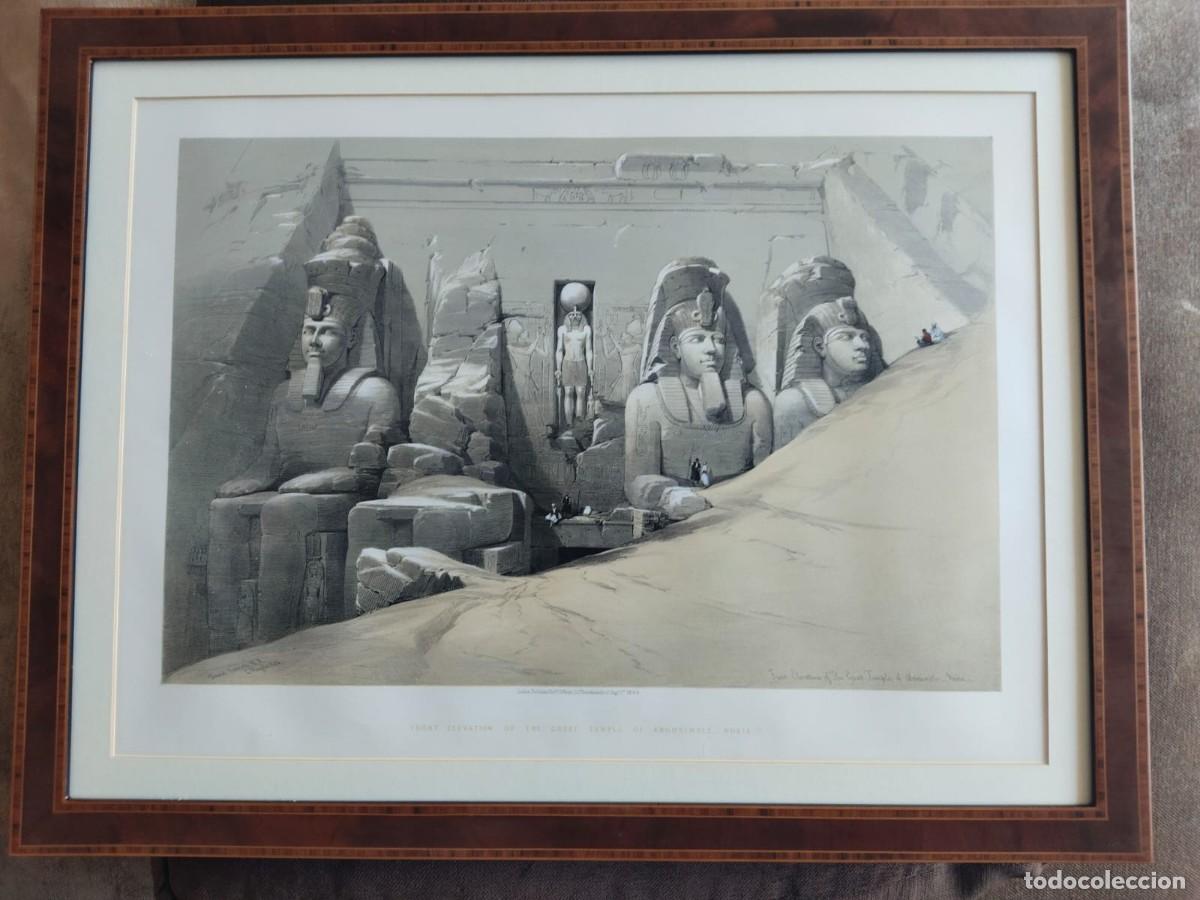 Arte: Litograf&iacute;a Roberts original 1846-49 Abu Simbel