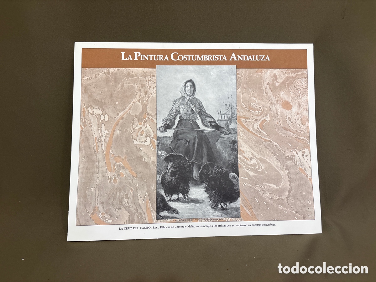 Arte: La pintura costumbrista andaluza,carpeta con 6 laminas,la Cruz del campo