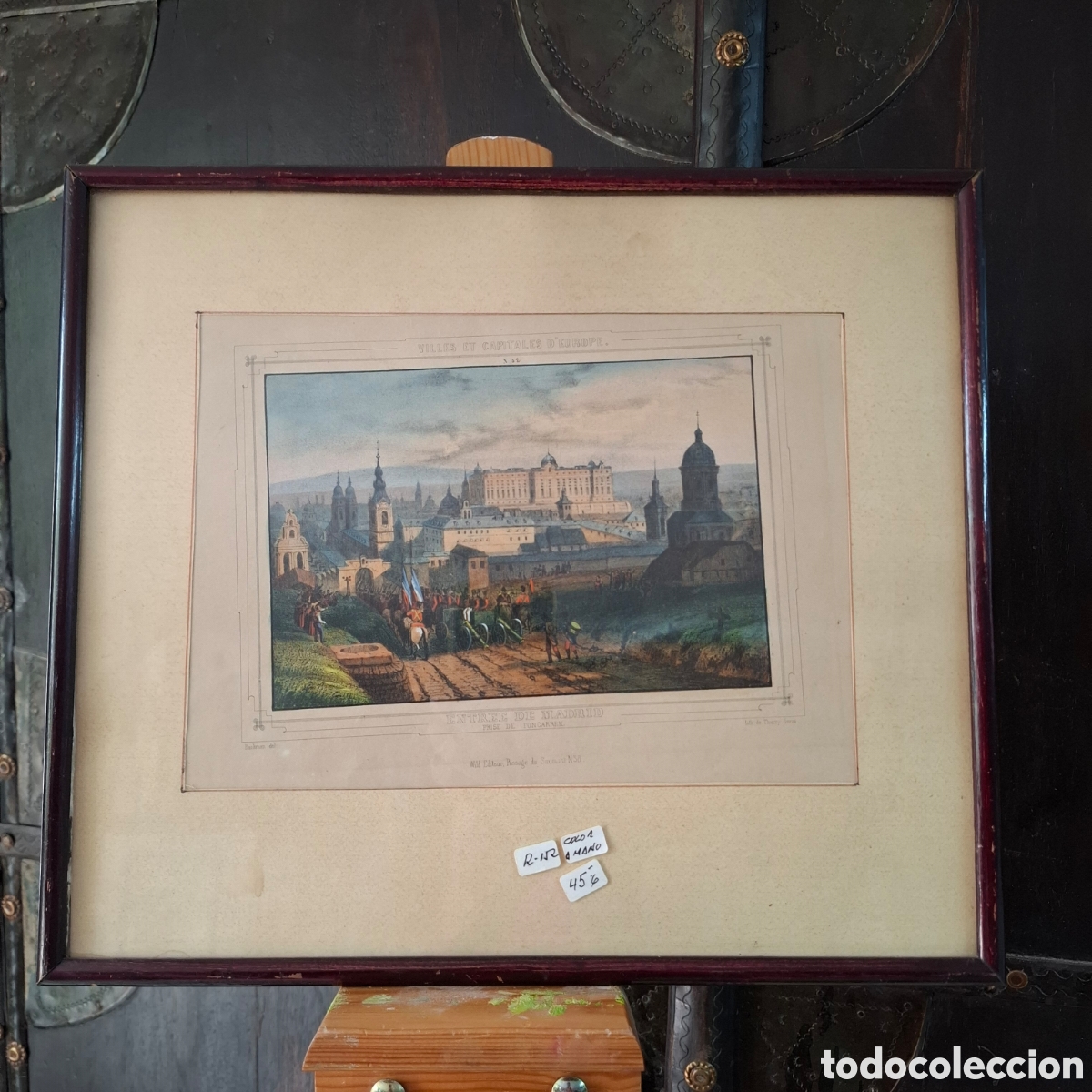 Arte: LITOGRAFIA COLOREADA A MANO CON IMAGEN DE LA PUERTA DE FUENCARRAL MADRID. Medida LITOGRAFIA 18,5x12