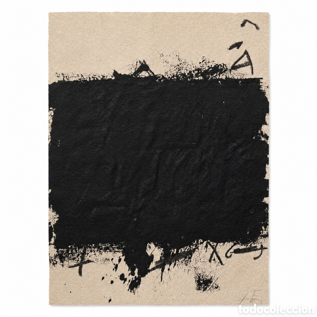 Arte: Tapies Serie Negr&eacute; Litograf&iacute;a IV