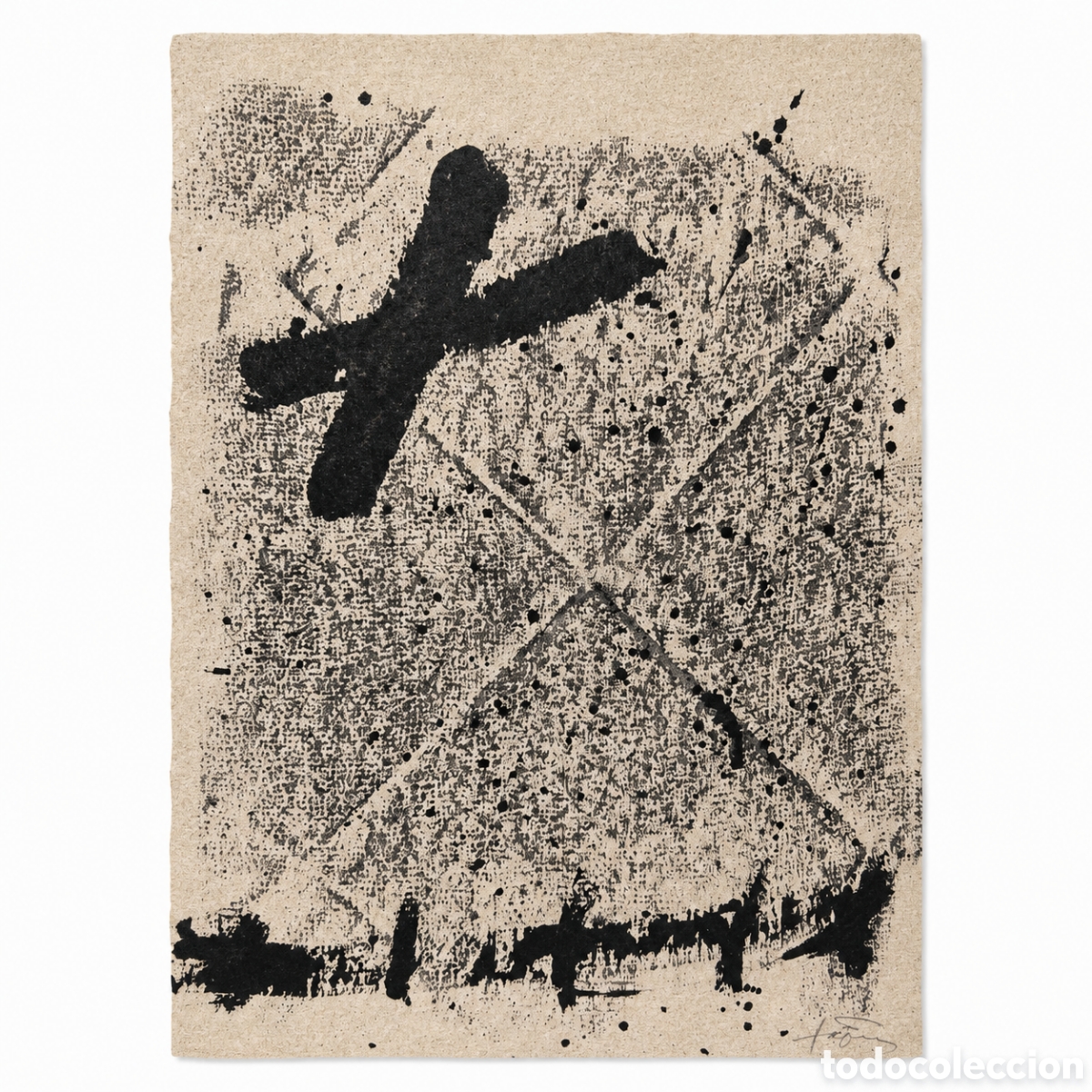 Arte: Tapies Antoni serie Negr&eacute; Litograf&iacute;a VI