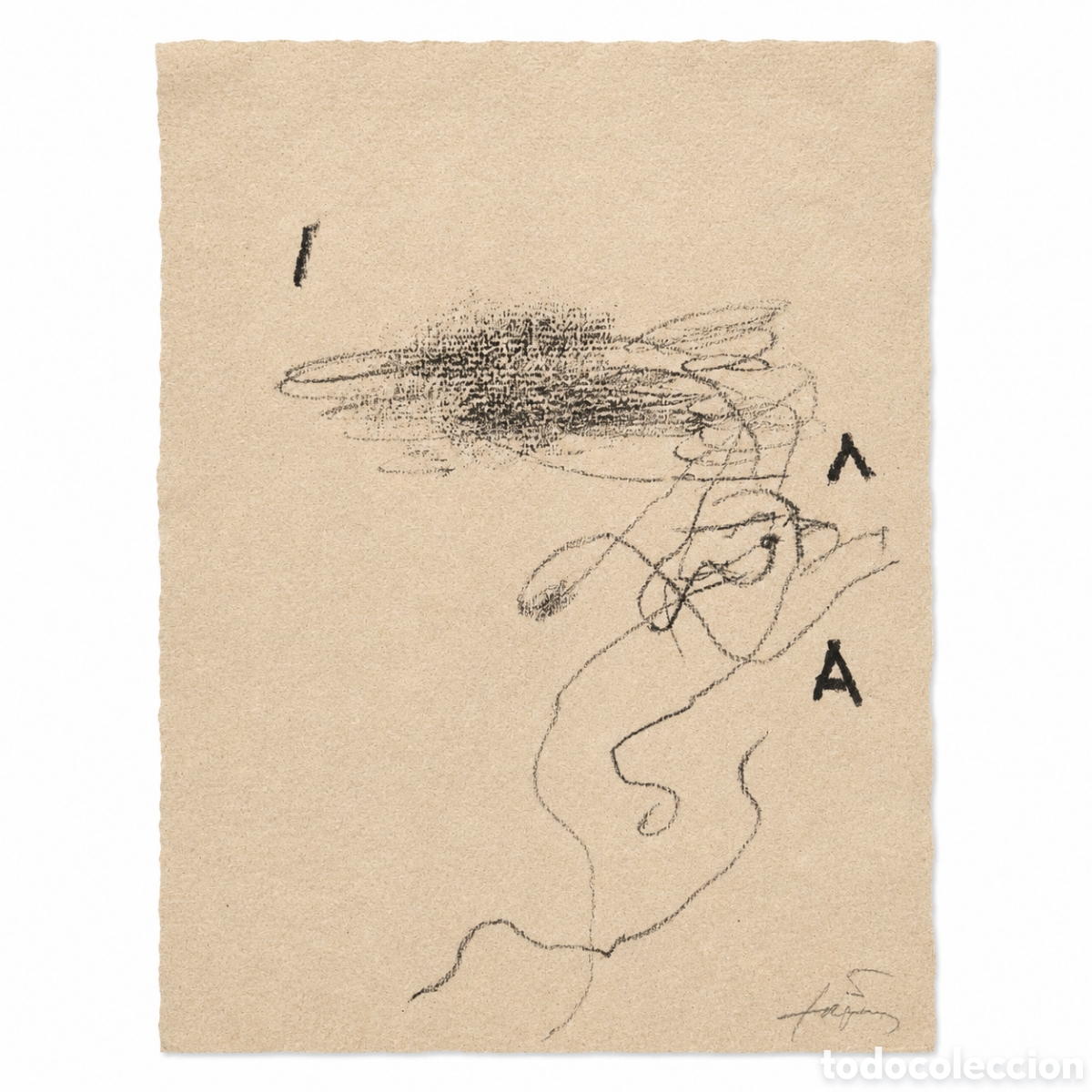 Arte: Antoni Tapies Serie Negr&eacute; Litograf&iacute;a VIII