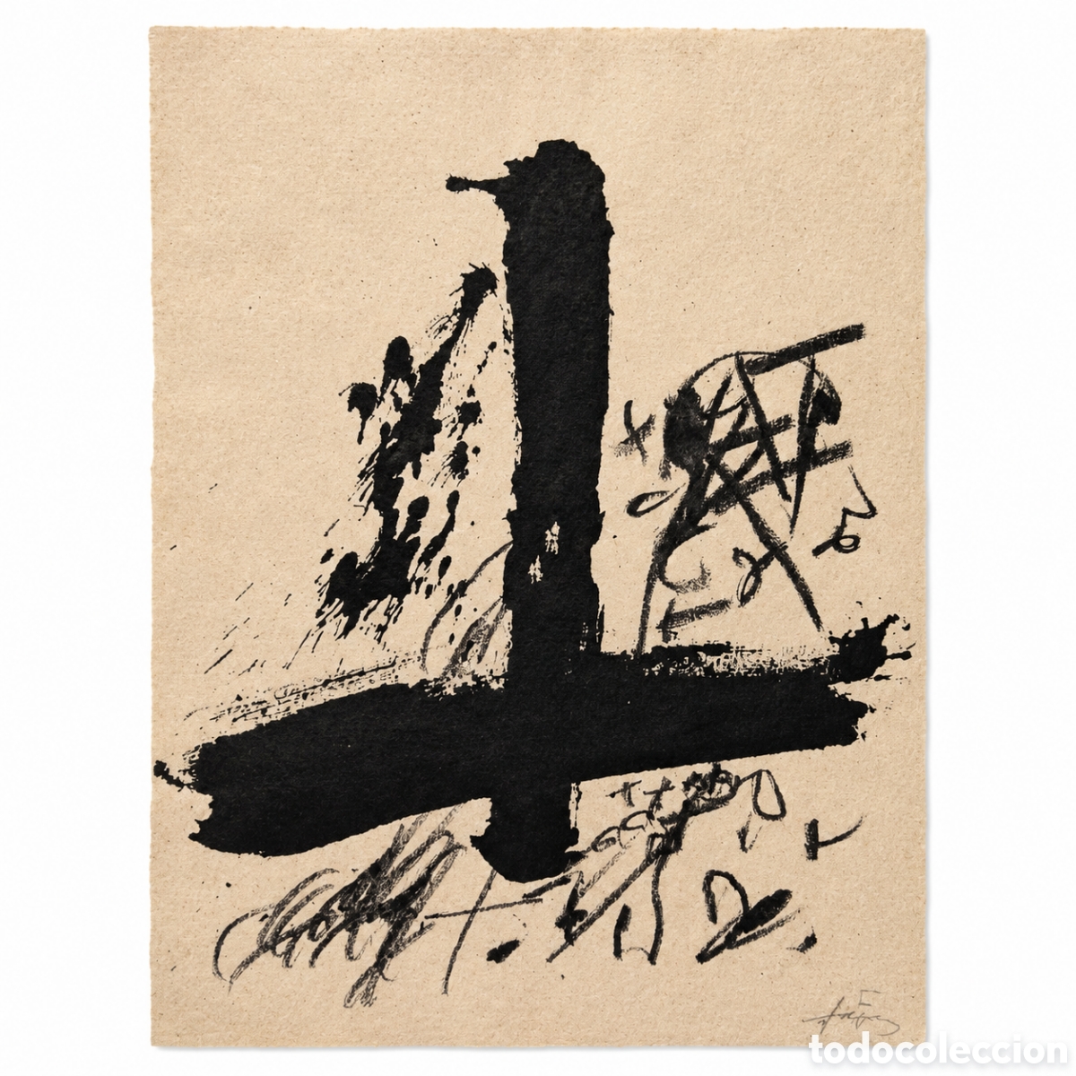 Arte: Tapies Serie Negr&eacute; Litograf&iacute;a X