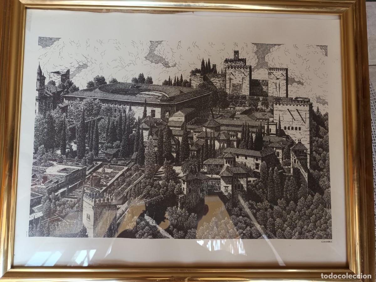 Arte: Litograf&iacute;a. Alhambra. Juan Luis. Granada