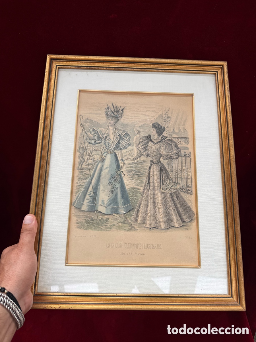 Arte: Antigua litografia de moda de 1895!Madrid!