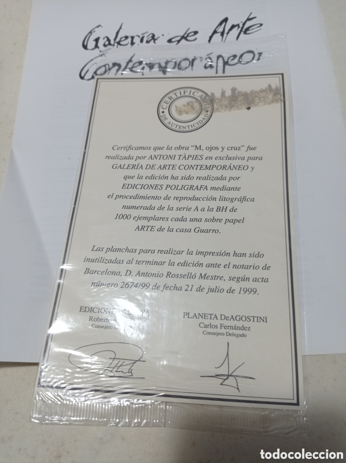 Arte: Litogrfia de Antoni T&agrave;pies certificada - Foto 4