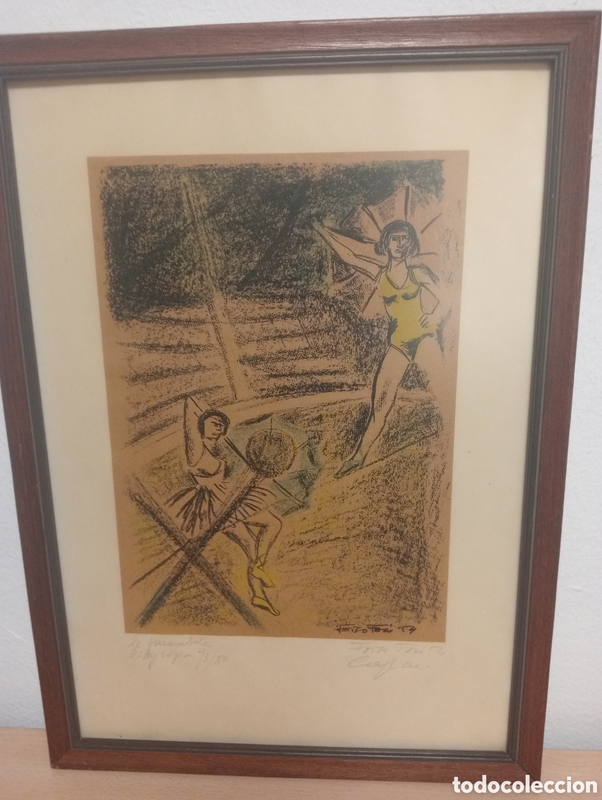 Arte: Litograf&iacute;a original firmada foiso Fois Cagliari 1954