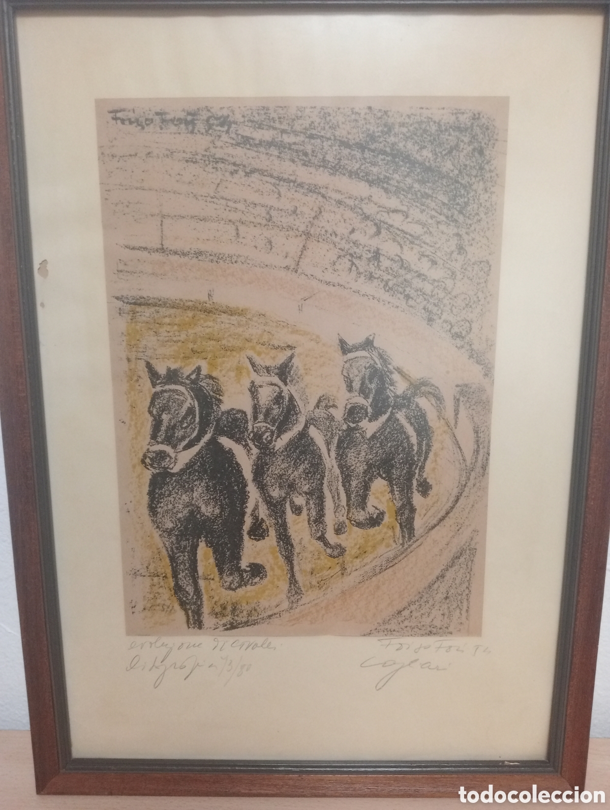 Arte: Litograf&iacute;a original serie &rdquo;il circo&rdquo; firmada