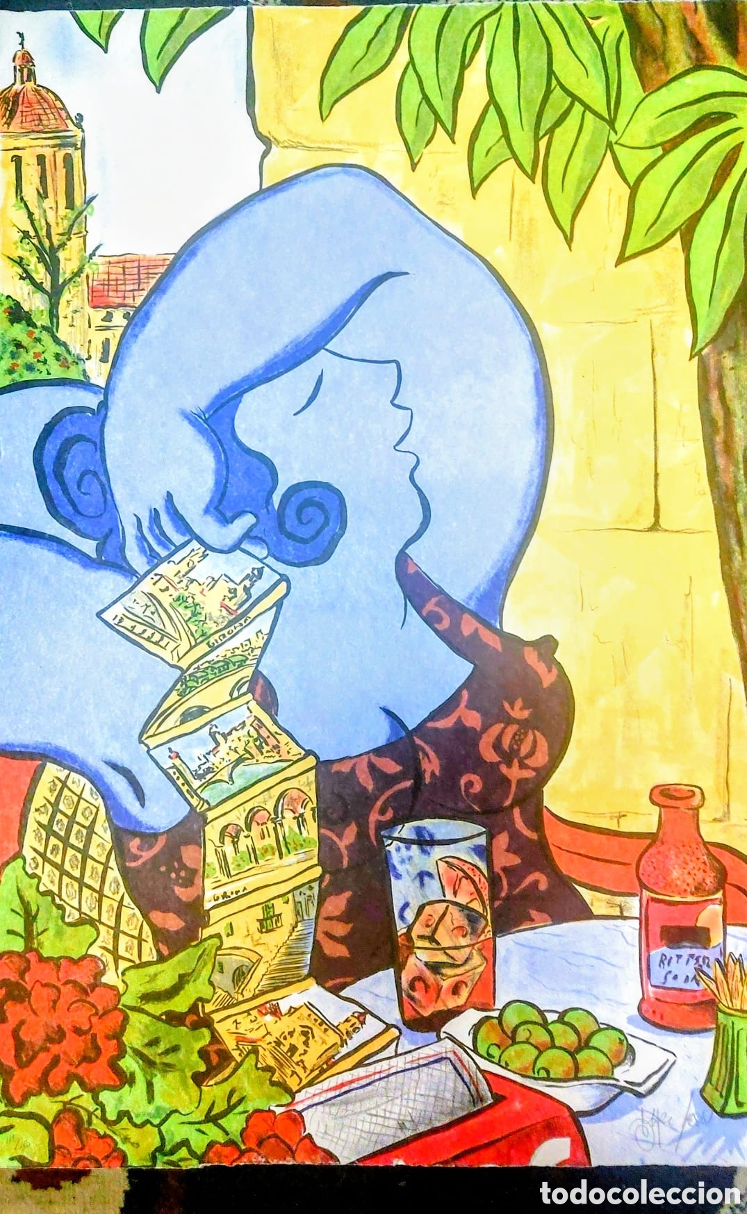 Arte: MARC JESUS LITOGRAFIA ORIGINAL FIRMADA N.111 LIMITADA A159 .75X51 MODELO Y BODEGON Y CATEDRAL.GIRON