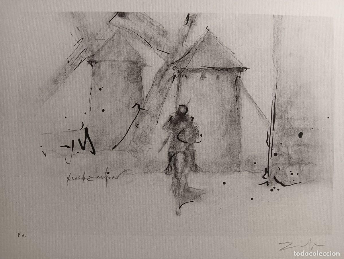 Arte: David Zaafra (Granada 1948-2017) litograf&iacute;a Quijote de 22x32 papel 34x48 firma mano y num. Perfecta