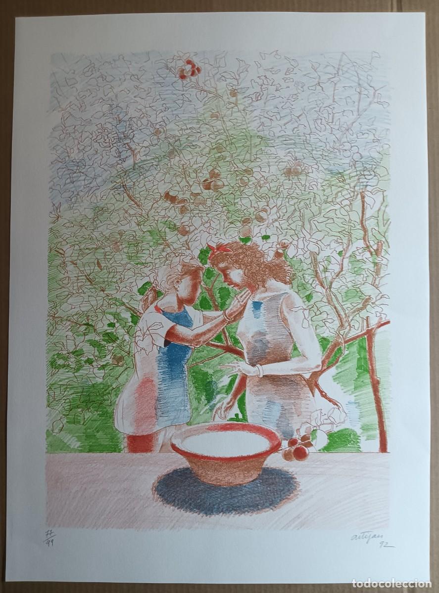 Arte: Francesc Artigau (Barcelona, 1940) litograf&iacute;a 1992 de 55x75 firmada l&aacute;piz y 77/99. perfecta