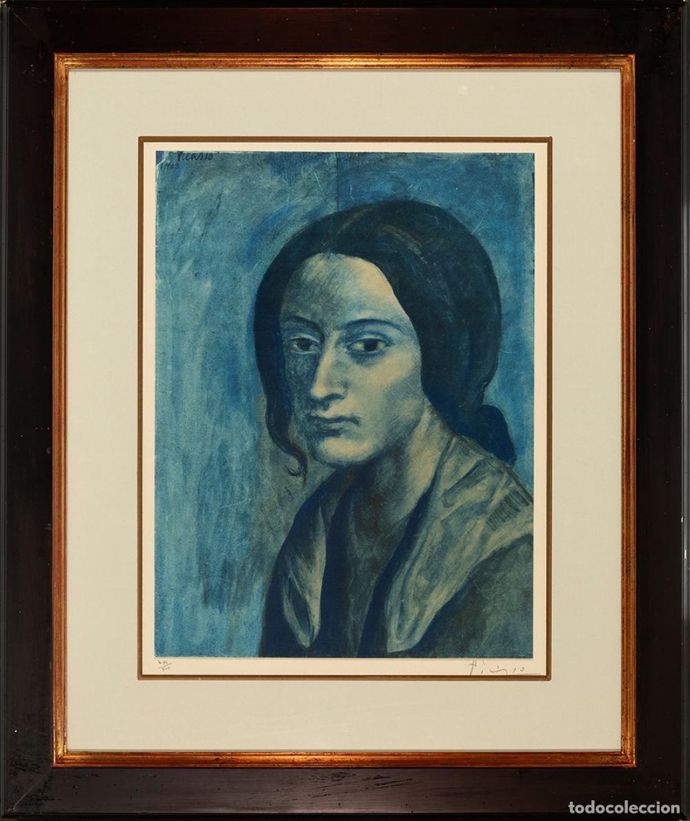 Arte: PABLO PICASSO - &rdquo;La mujer del mech&oacute;n de pelo&rdquo;. Suite &rdquo;Le bleus de Barcelone&rdquo; 1963. Firmado