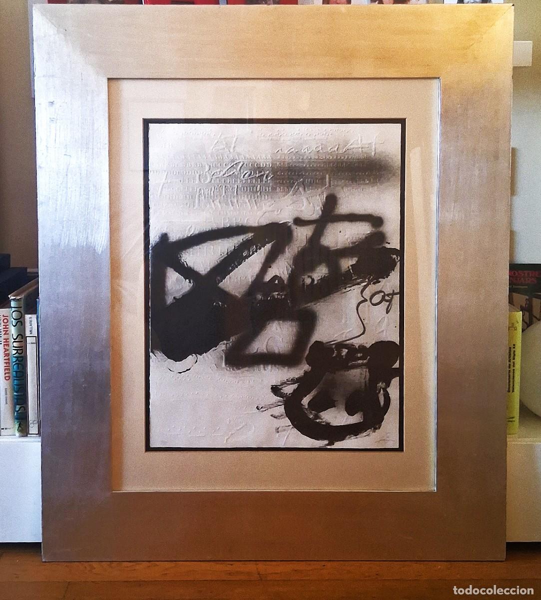 Arte: ANTONI T&Aacute;PIES (BARCELONA 1923-2013) LITOGRAF&Iacute;A ENGOFRADA (70 x 54) n&ordm; 35/75 FIRAMADA A L&Aacute;PIZ (1987)