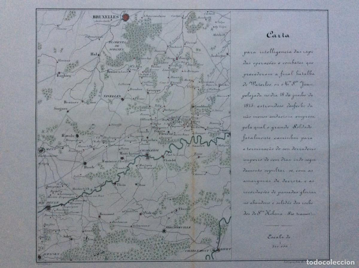 Arte: Mapa militar litogr&aacute;fico. Carta para intelligencia das rapidas opera&ccedil;&otilde;es e combates...1850. Raro