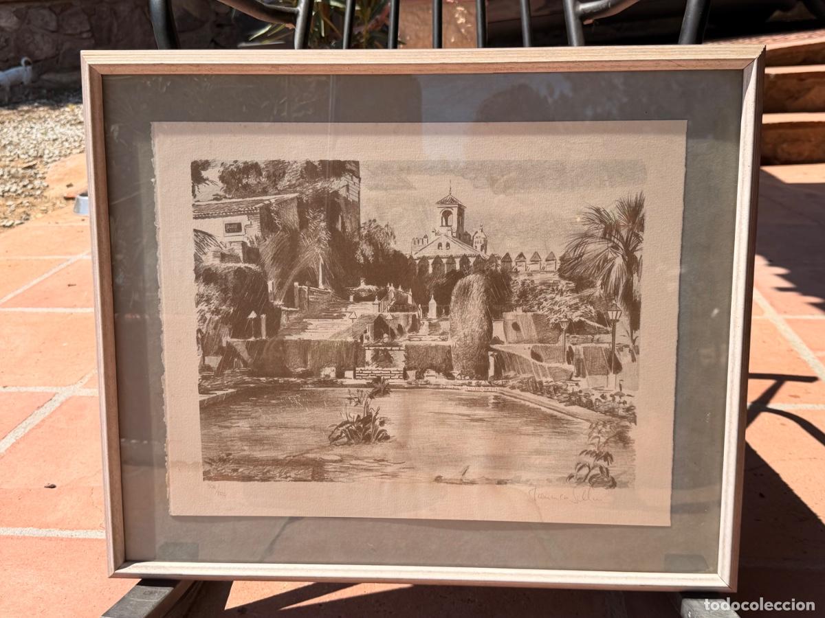 Arte: Francisco Sillu&eacute; &ndash; Jardines del Alc&aacute;zar &ndash; Litograf&iacute;a original 306/800 firmada &ndash; Certificada