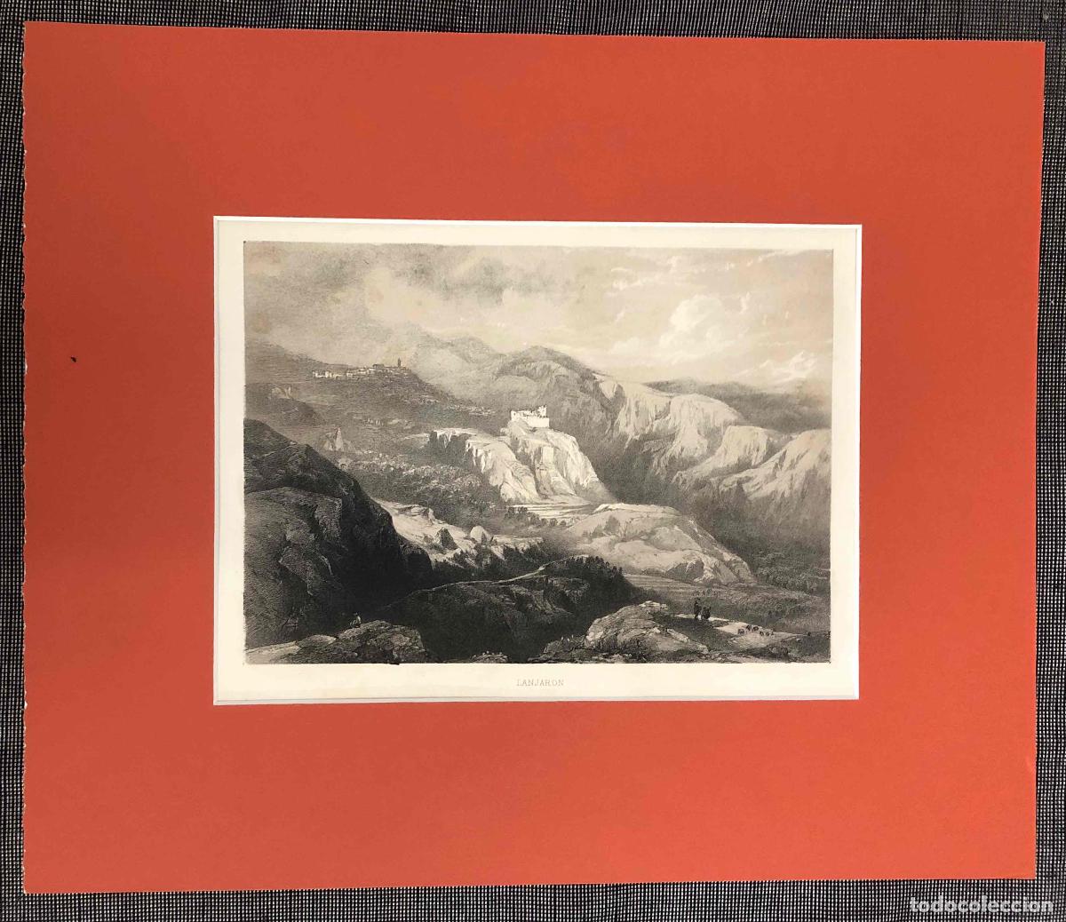 Arte: LITOGRAFIA VISTA DE LANJARON. DICKINSON BROS. A&Ntilde;O 1853