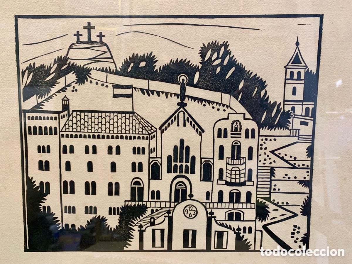 Arte: Antonio Garriga 1967, litograf&iacute;a 30x24 obra y 50,5x39,5 con marco