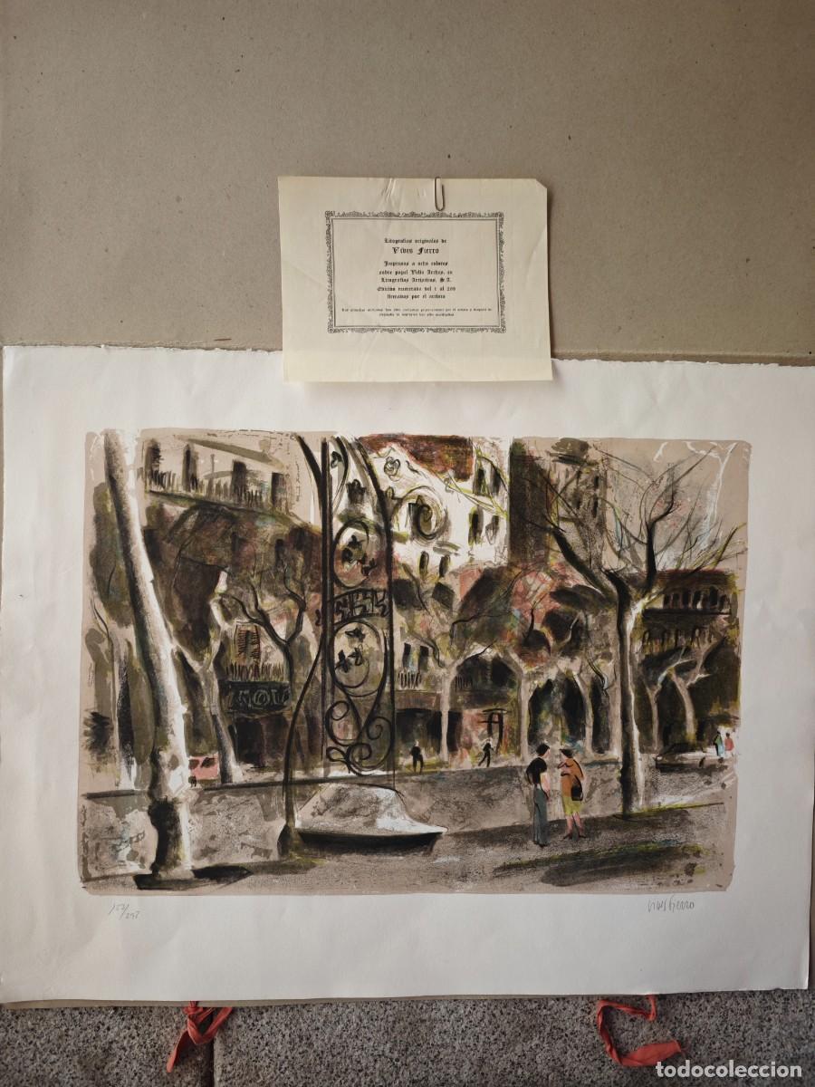 Arte: Litograf&iacute;a Original Antoni Vives Fierro - &rdquo;Paseo de Gracia, Barcelona&rdquo; (Firmada y Numerada)