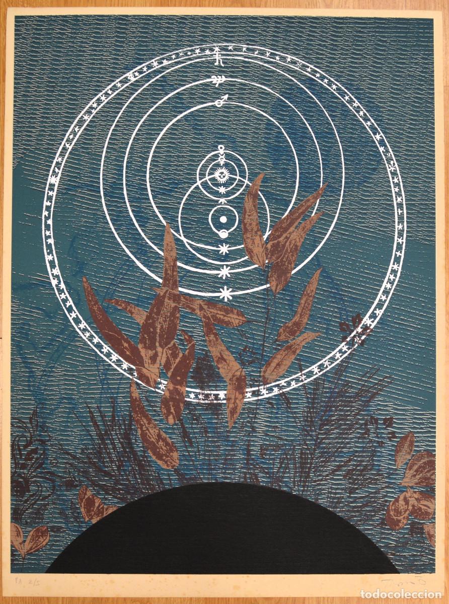Arte: Homenaje a Kepler. Homes i Estrelles. Joan-Josep Tharrats (1918 - 2001) Litograf&iacute;a original. 1973.