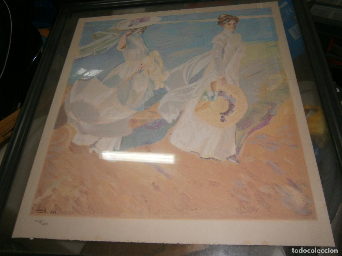 Arte: LITOGRAFIA SOROLLA PASEO A ORILLAS DEL MAR EDICION LIMITADA 130/500 CERTIFICADA NOTARIALMENTE