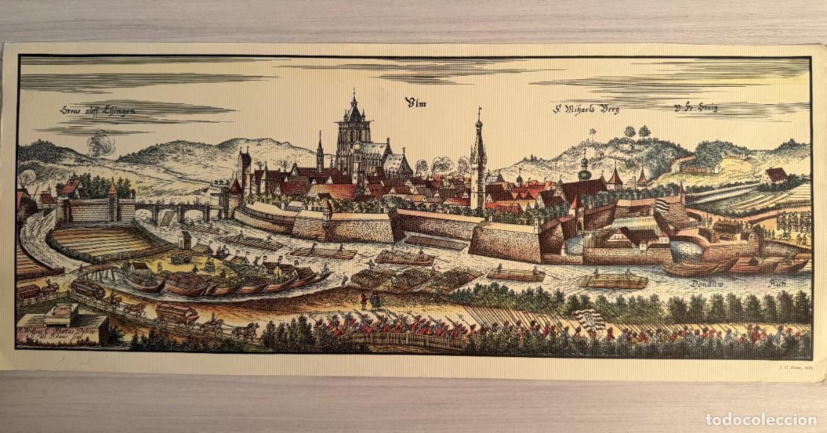Arte: Grabado antiguo de Ulm &ndash; Vista panor&aacute;mica