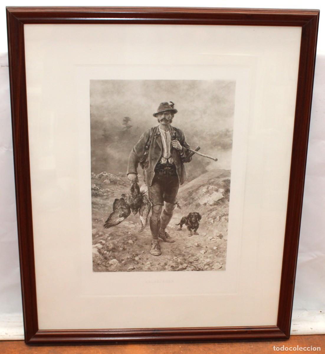 Arte: LUDWIG KNAUS (Alemania, 1829-1910) HELIOGRAFIA TITULADA ADLERJ&Auml;GER