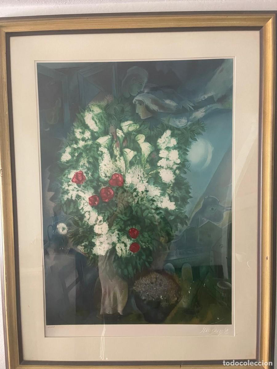 Arte: Marc Chagall &ndash; Litograf&iacute;a firmada 401/750 &ndash; Bouquet surrealista