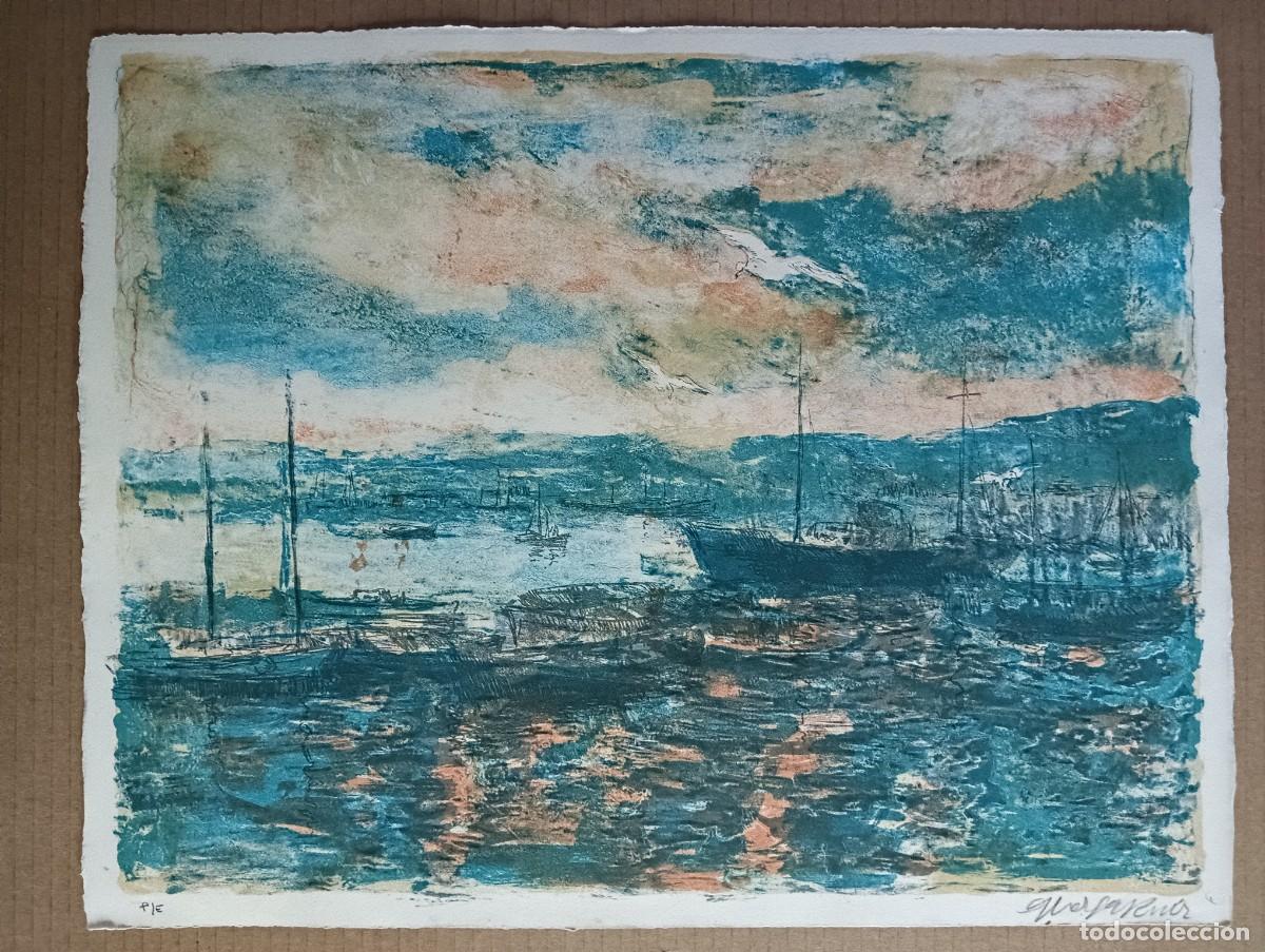 Arte: Guillermo VARGAS RUIZ (Sevilla 1910-Madrid, 1990) litograf&iacute;a Esbjerb Dinamarca 38x49cms firma n&ordm;