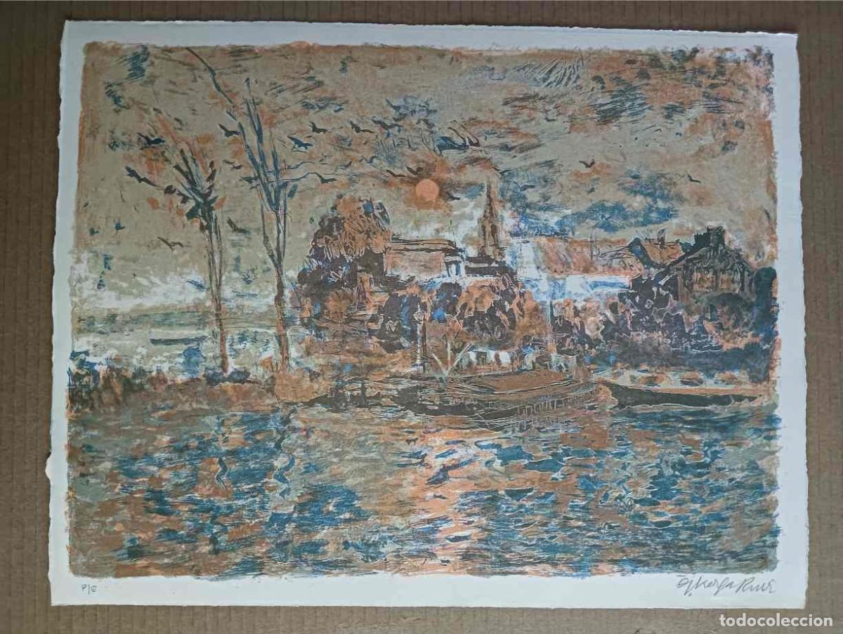 Arte: Guillermo VARGAS RUIZ (Sevilla 1910-Madrid, 1990) litograf&iacute;a Fionia Dinamarca 38x49cms firmada n&ordm;