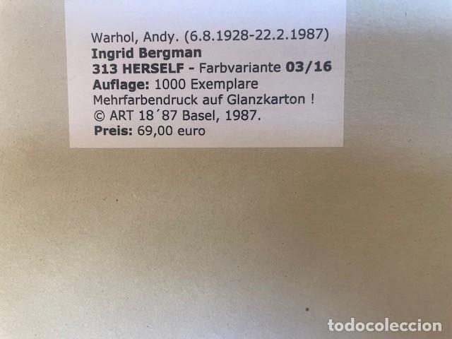 Arte: ANDY WARHOL - Retrato de Ingrid Bergman. - Foto 2