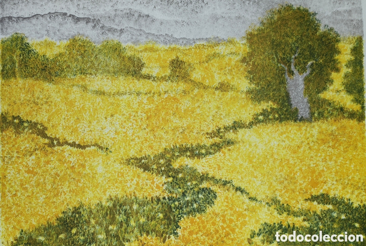 Arte: John Ulbricht (1926-2006). Litograf&iacute;a Original Firmada. Paisaje. Mallorca. EEUU.