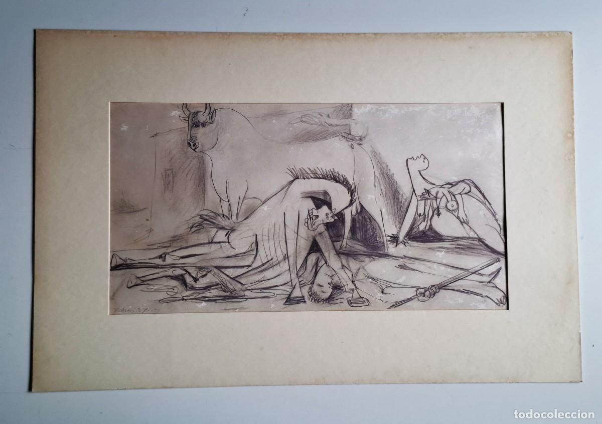 Kunst: PICASSO ESTUDIO PARA EL GUERNICA - SELLO SPADEM PARIS - MEDIDAS TOTAL 61.CM X 40.CM