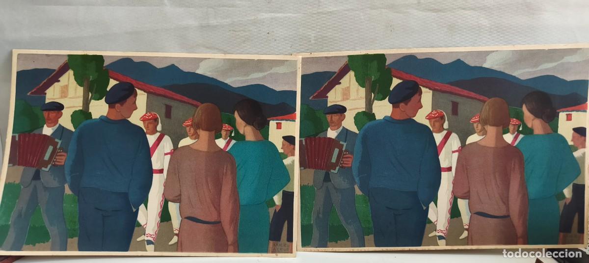 Kunst: CONJUNTO DE LITOGRAF&Iacute;AS A COLOR. DANZANTES DE BIDAR A&Ntilde;O 1935