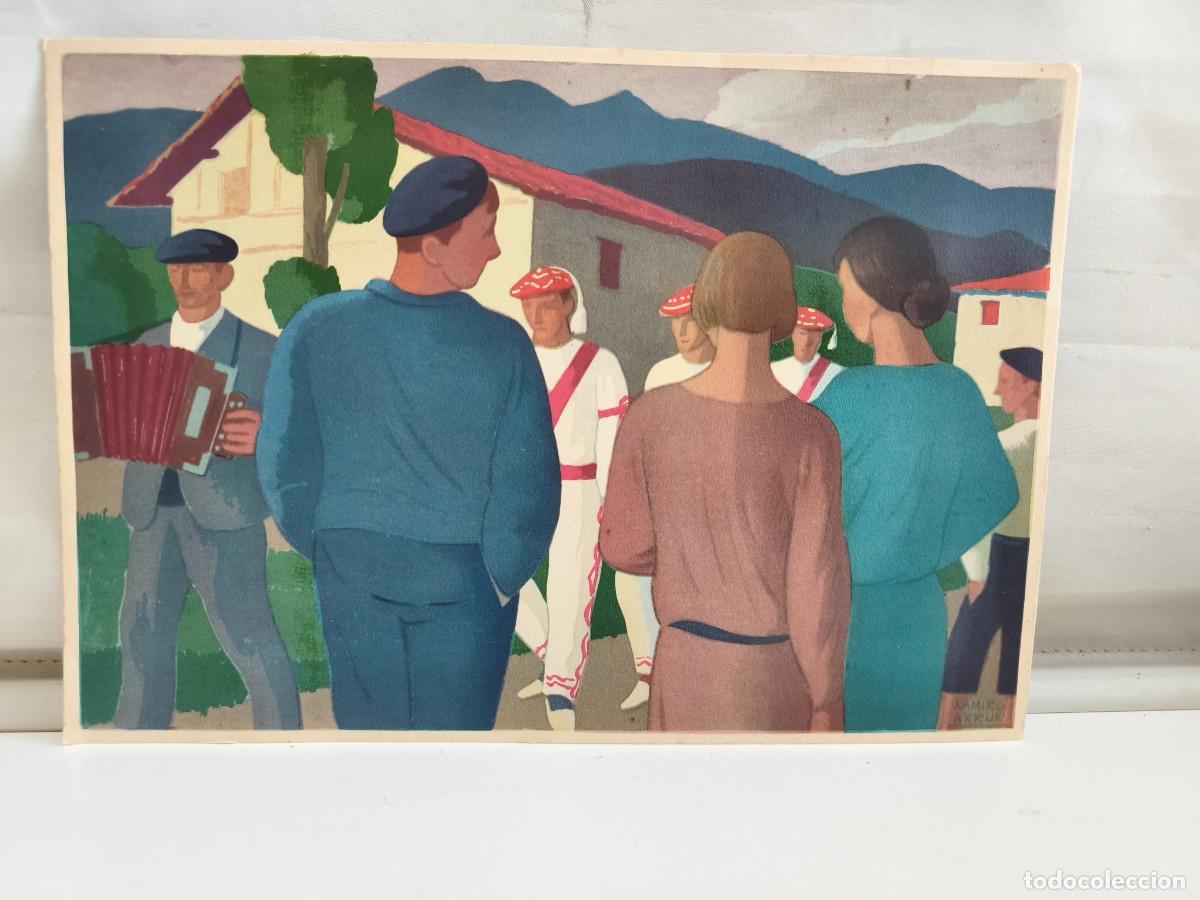 Kunst: LITOGRAF&Iacute;A A COLOR. DANZANTES DE BIDAR A&Ntilde;O 1935