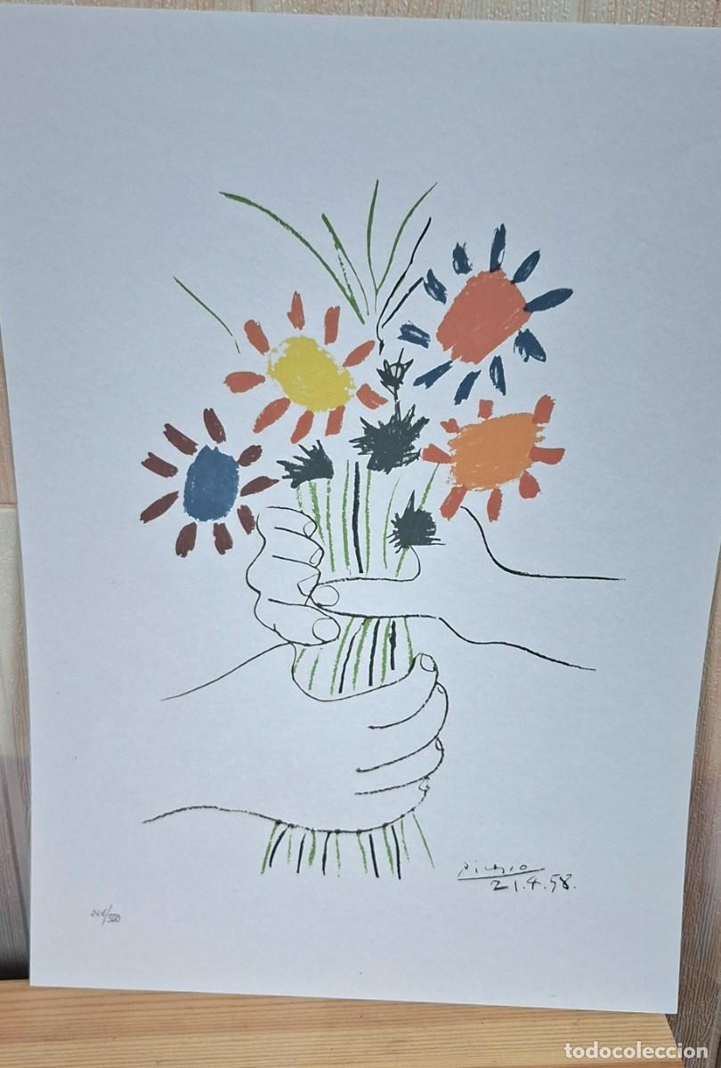 Arte: Litograf&iacute;a original Picasso, Ramo de Flores numerada