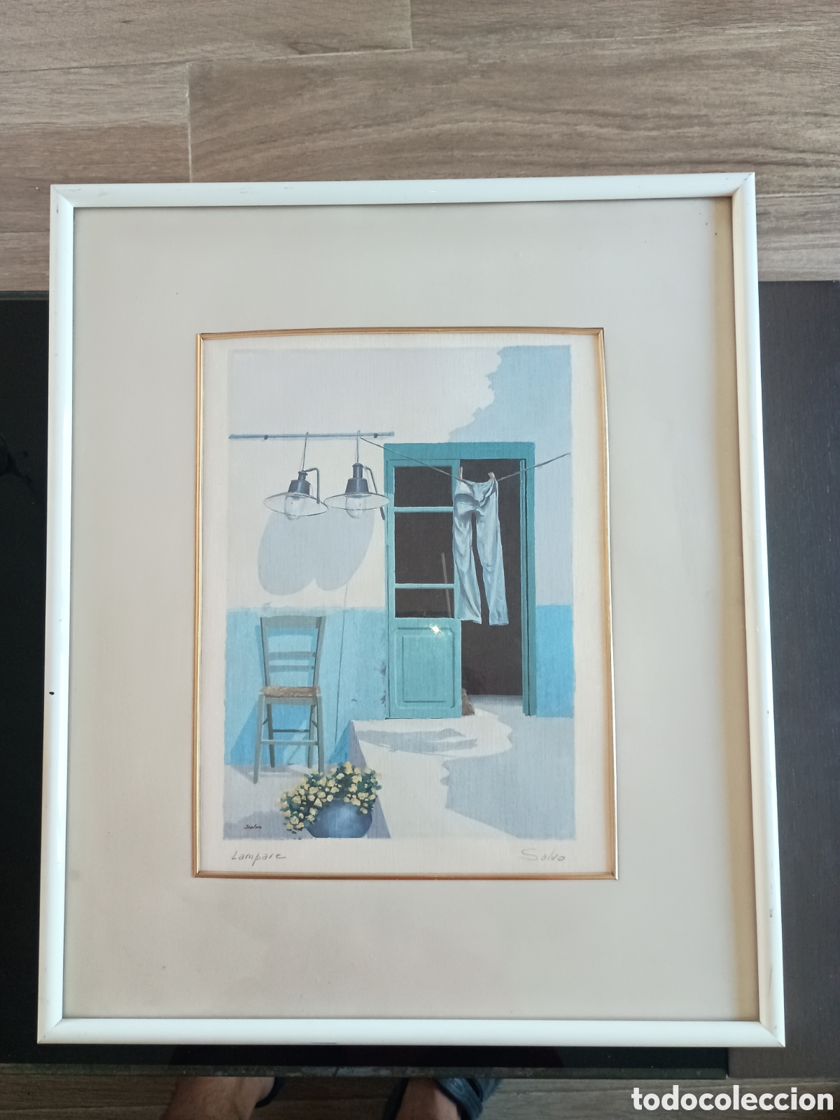 Arte: Acuarela o litograf&iacute;a t&iacute;tulo l&aacute;mpare firmada por Salvo