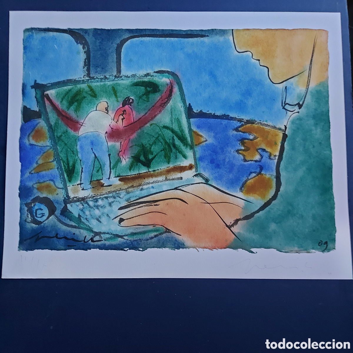 Arte: PERICO PASTOR VOLANDO CON EL PORTATIL