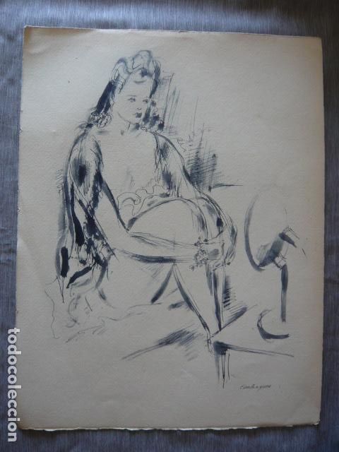 Kunst: MUJER DESNUDA LITOGRAFIA DE LOUIS TOUCHAGUES 25 X 33 CM