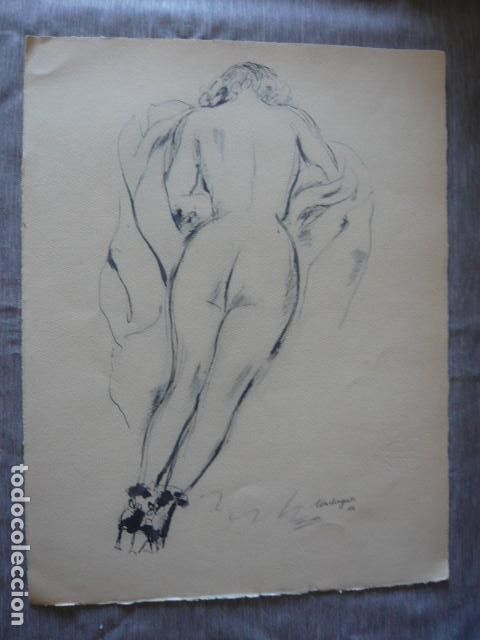 Kunst: MUJER DESNUDA LITOGRAFIA DE LOUIS TOUCHAGUES 25 X 33 CM