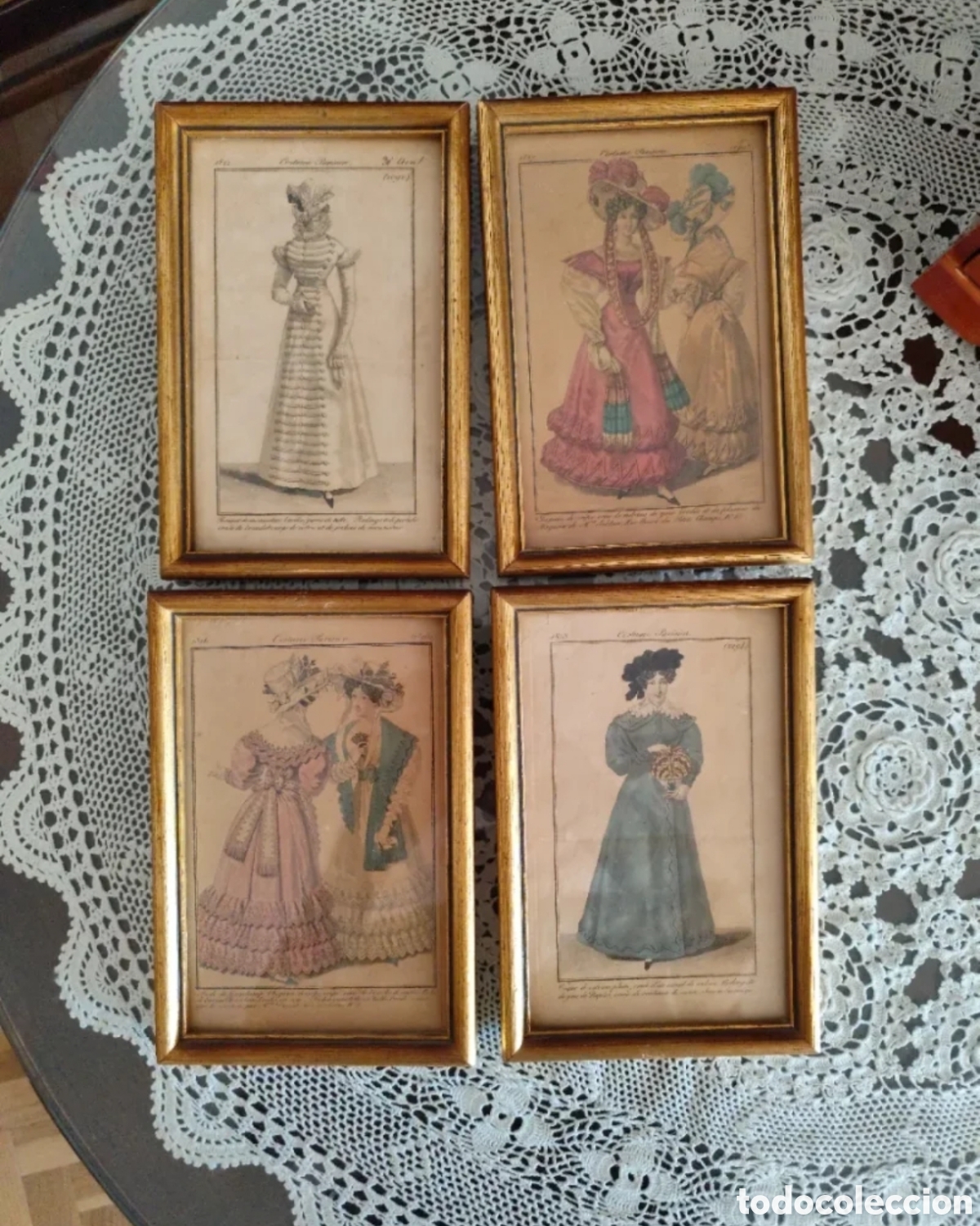 Arte: 4 L&aacute;minas Antiguas Moda Francesa - Foto 1