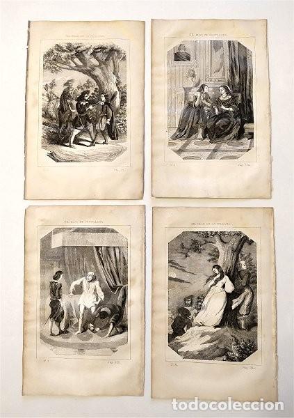 Arte: 8 litograf&iacute;as de la obra Gil Blas de Santillana (mediados del siglo XIX)