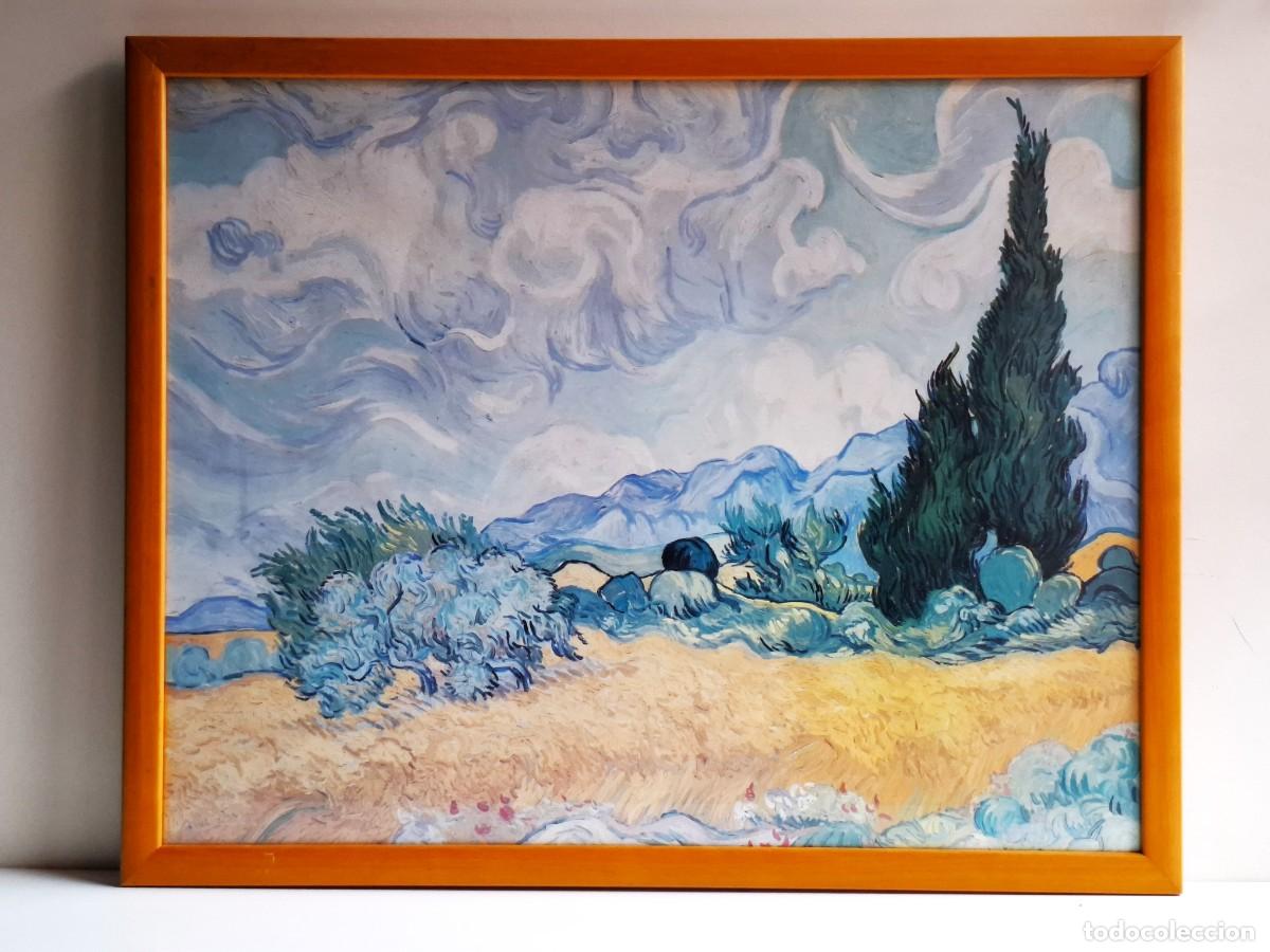 Art: LITOGRAFIA VINCENT VAN GOGH - CAMPO DE TRIGO - 62X50.CM ENMARCADA CON CRISTAL