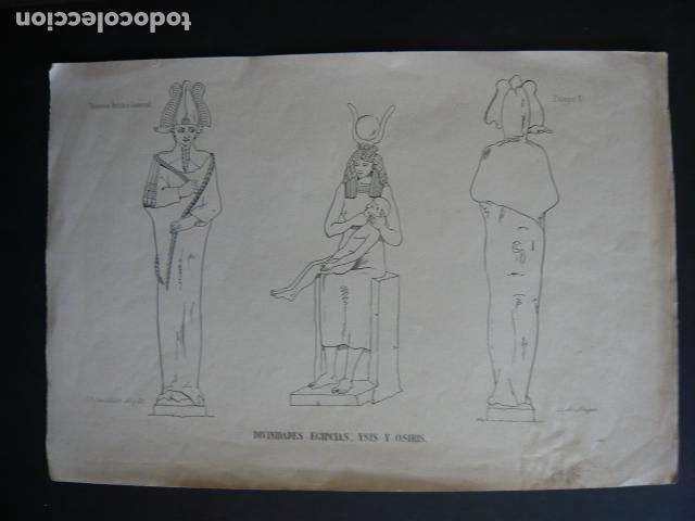 Arte: DIVINIDADES EGIPCIAS ISIS Y OSIRIS F. P. VAN HALEN DIBUJANTE LIT. DE ARAGON LITOGRAFIA SIGLO XIX